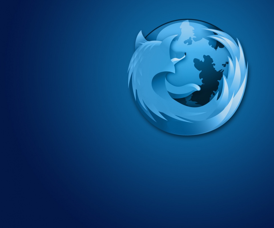 Логотип Firefox в синих тонах обои