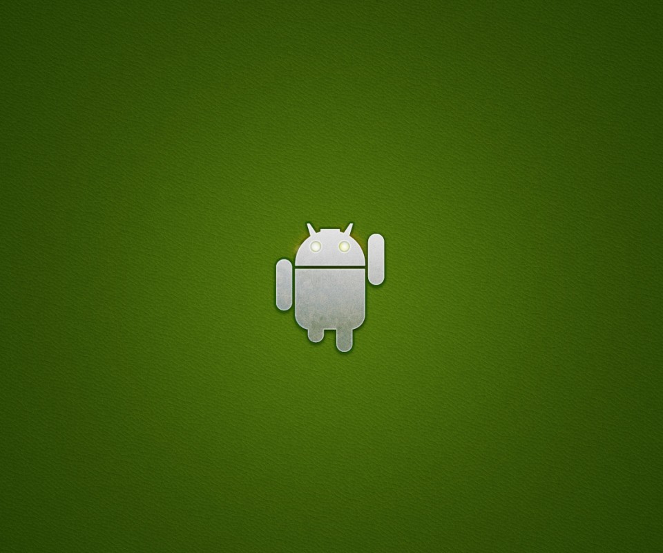 Логотип Android на зеленом фоне обои