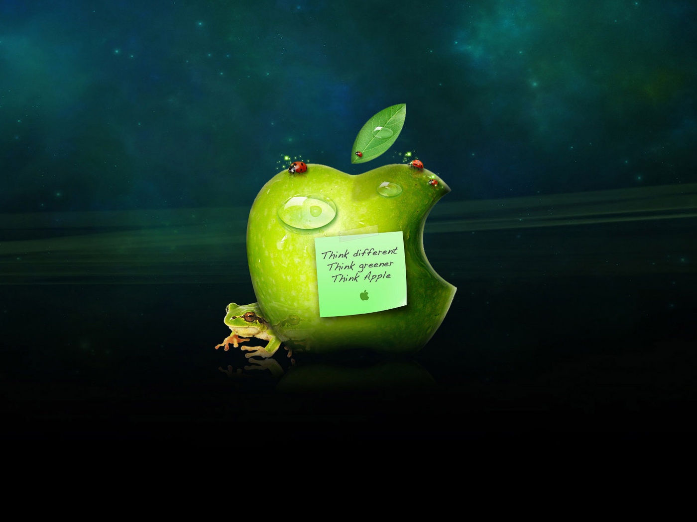 Think different, think greener, think Apple обои