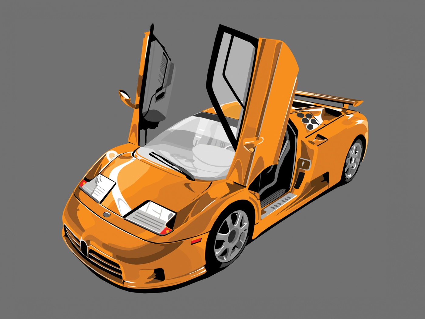 Bugatti EB 110 в векторе обои