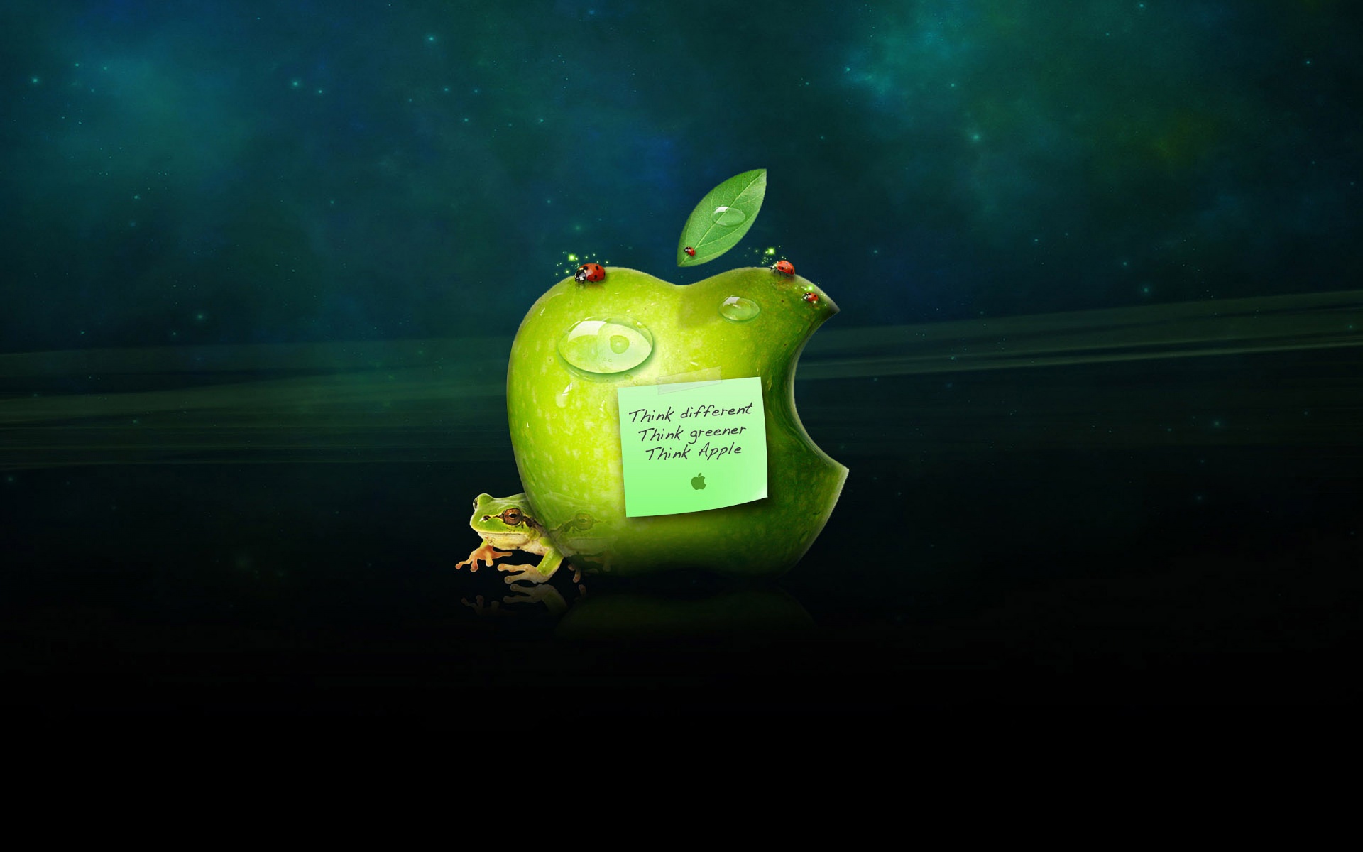 Think different, think greener, think Apple обои