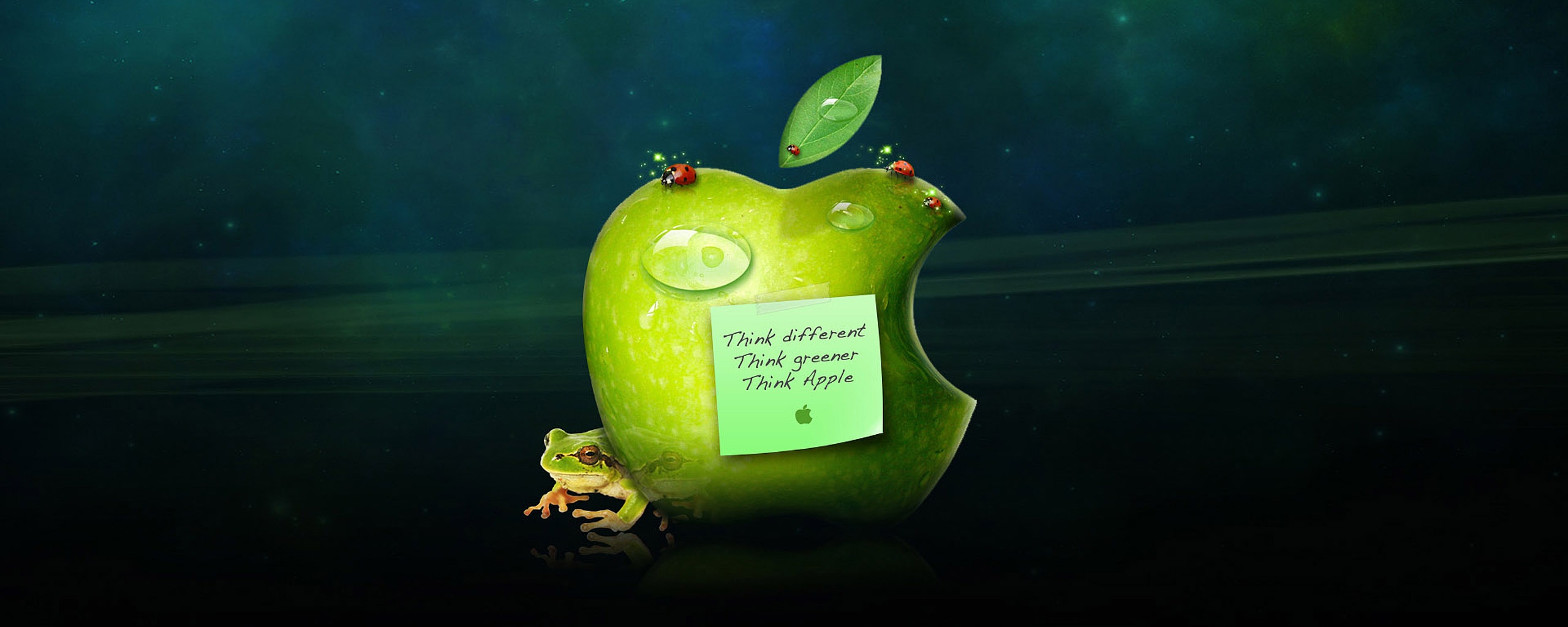 Think different, think greener, think Apple обои