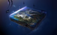 обои Кубическая земля в вакууме для рабочего стола 