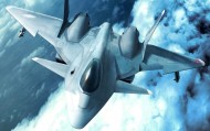 обои Нарисованный истребитель в полете для рабочего стола истребитель небо полет рисунок