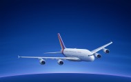 обои Аэробус А380 для рабочего стола горизонт самолет