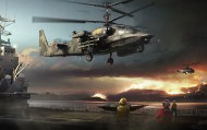 обои Атака для рабочего стола авианосец вертолет