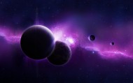 обои Фиолетовая вселенная для рабочего стола планета туманность