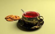 обои Чаек с печеньками для рабочего стола печенье чай