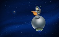 обои Космонват на луне для рабочего стола космонавт летающая тарелка