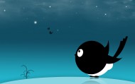 обои Нарисованная птичка для рабочего стола птица
