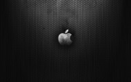 обои Яблоко для рабочего стола apple металл соты черный яблоко