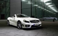 обои Белый мерседес с открытым верхом для рабочего стола mercedes белый мерседес