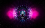 обои Неоновый череп для рабочего стола неон череп