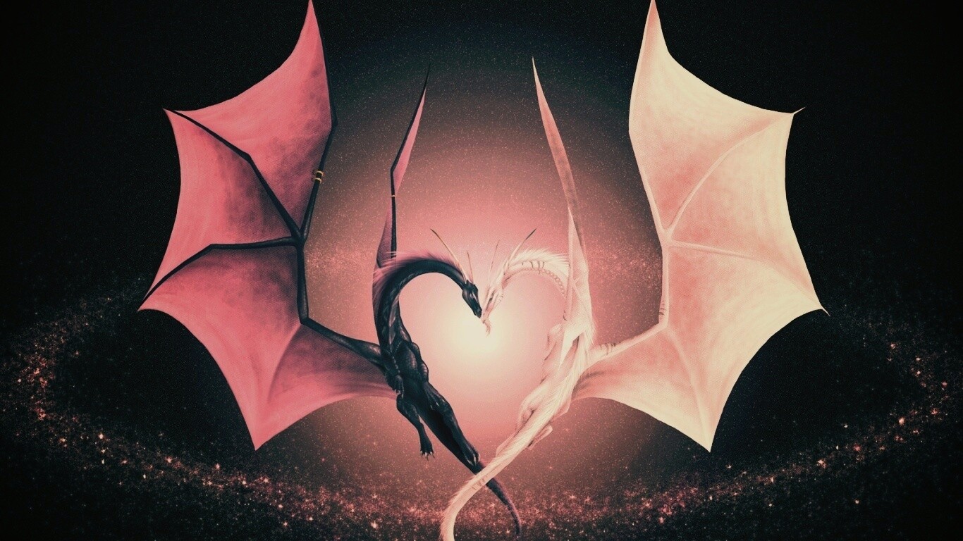 Влюбленные драконы обои