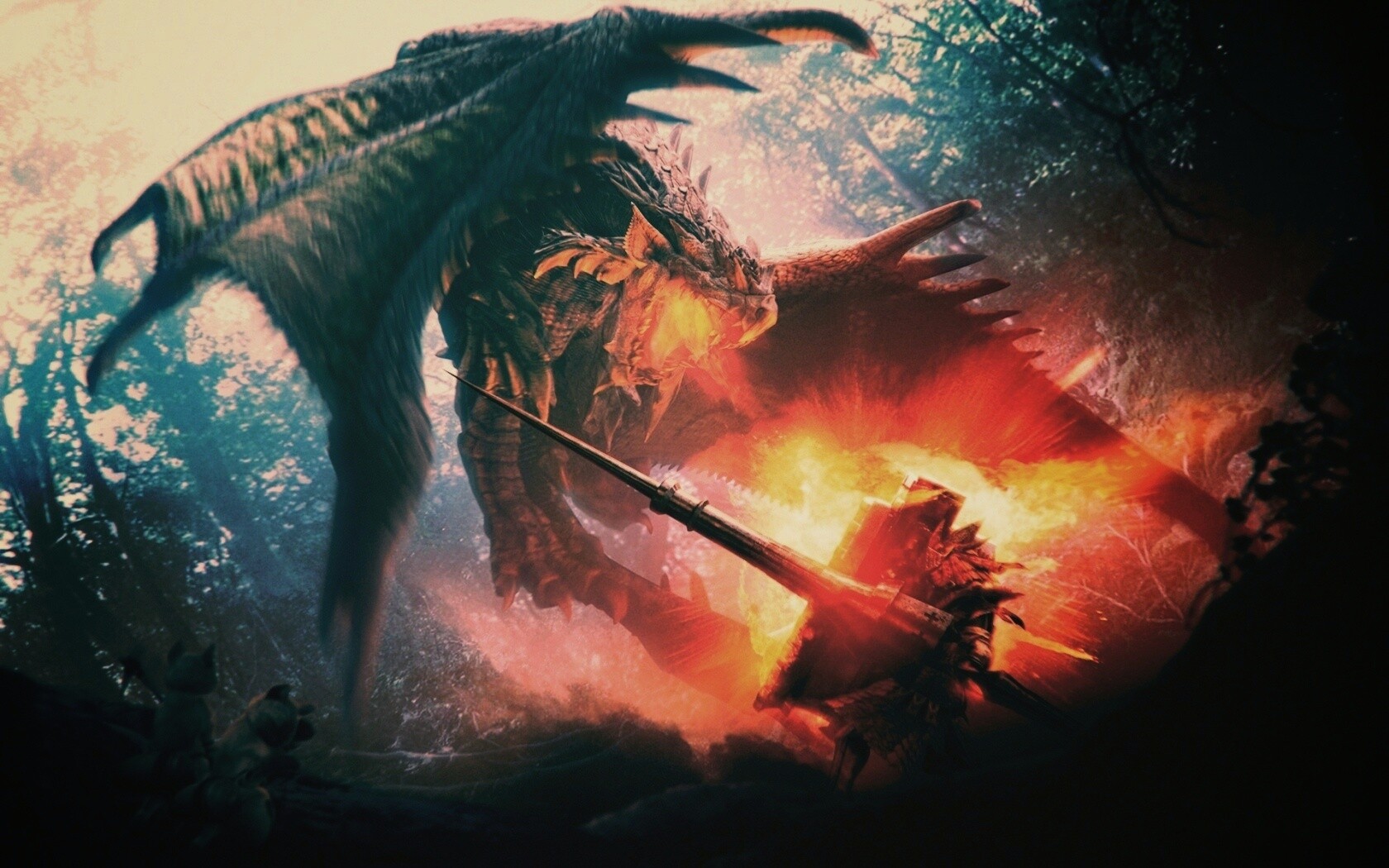 Атакующий дракон обои