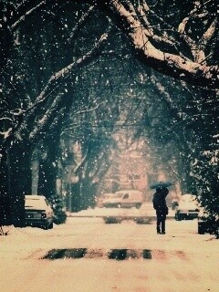 Зимняя улица обои