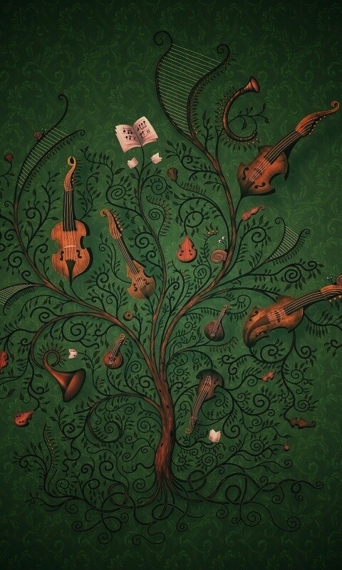 Музыкальное дерево обои