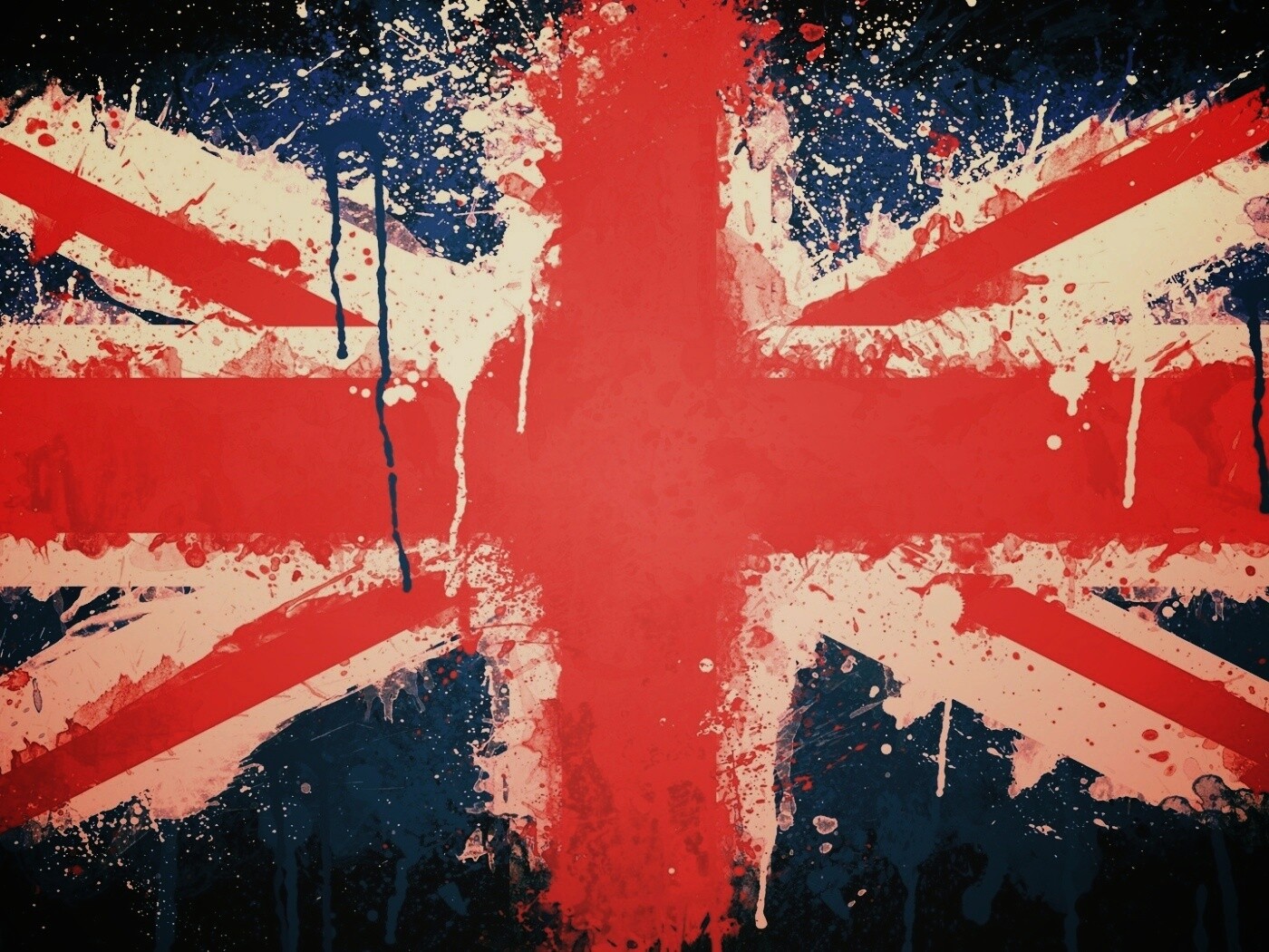 Британский флаг нарисованный краской обои