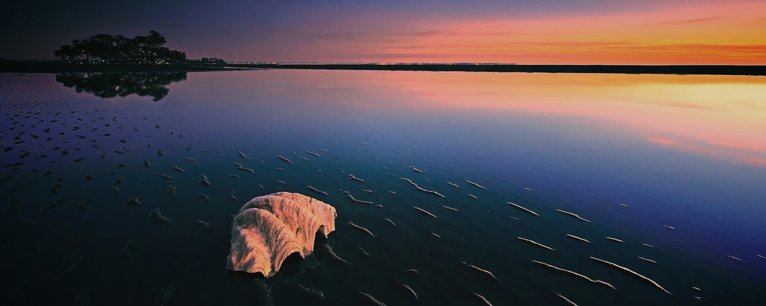Закат на берегу моря обои