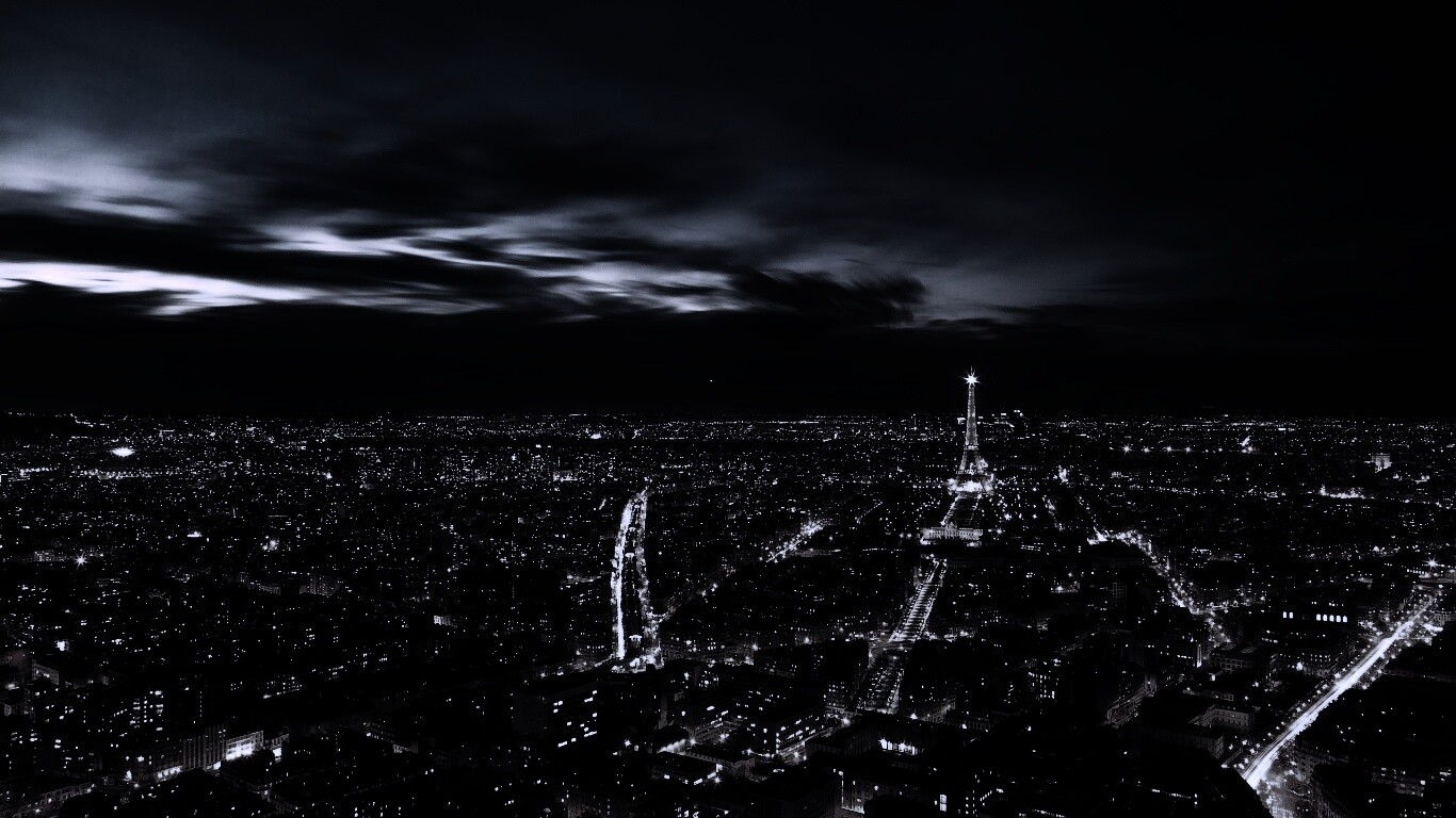 Вид на ночной Париж обои