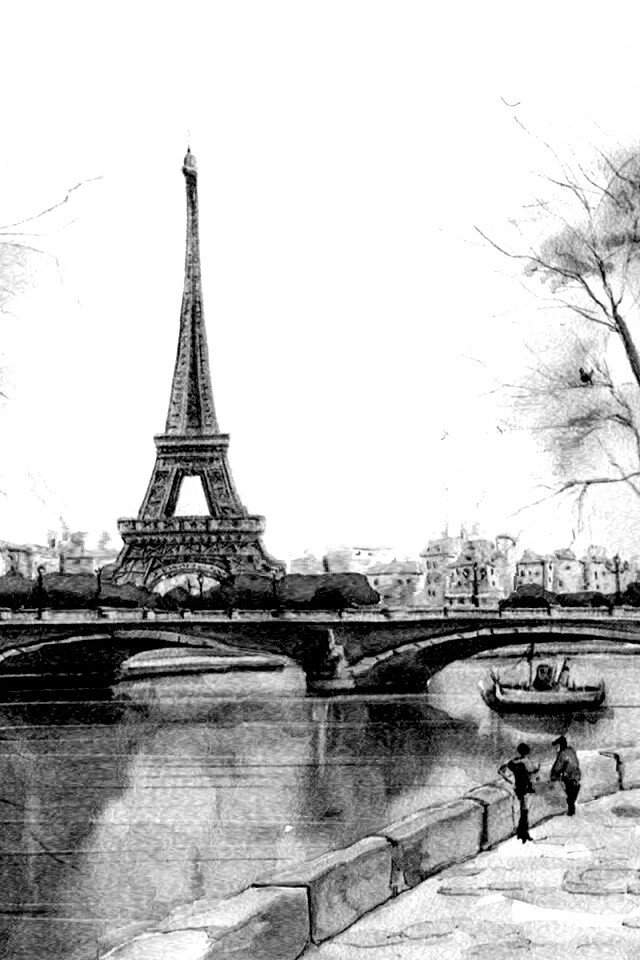 Рисунок Эйфелевой башни обои