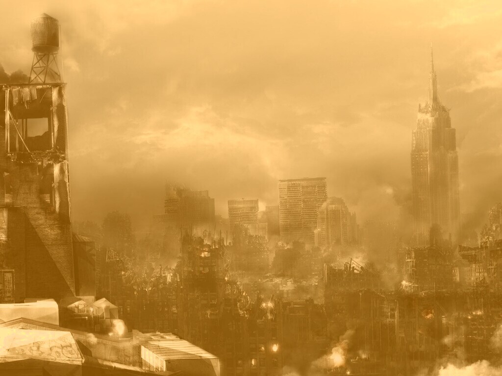 Город после ядерного взрыва обои