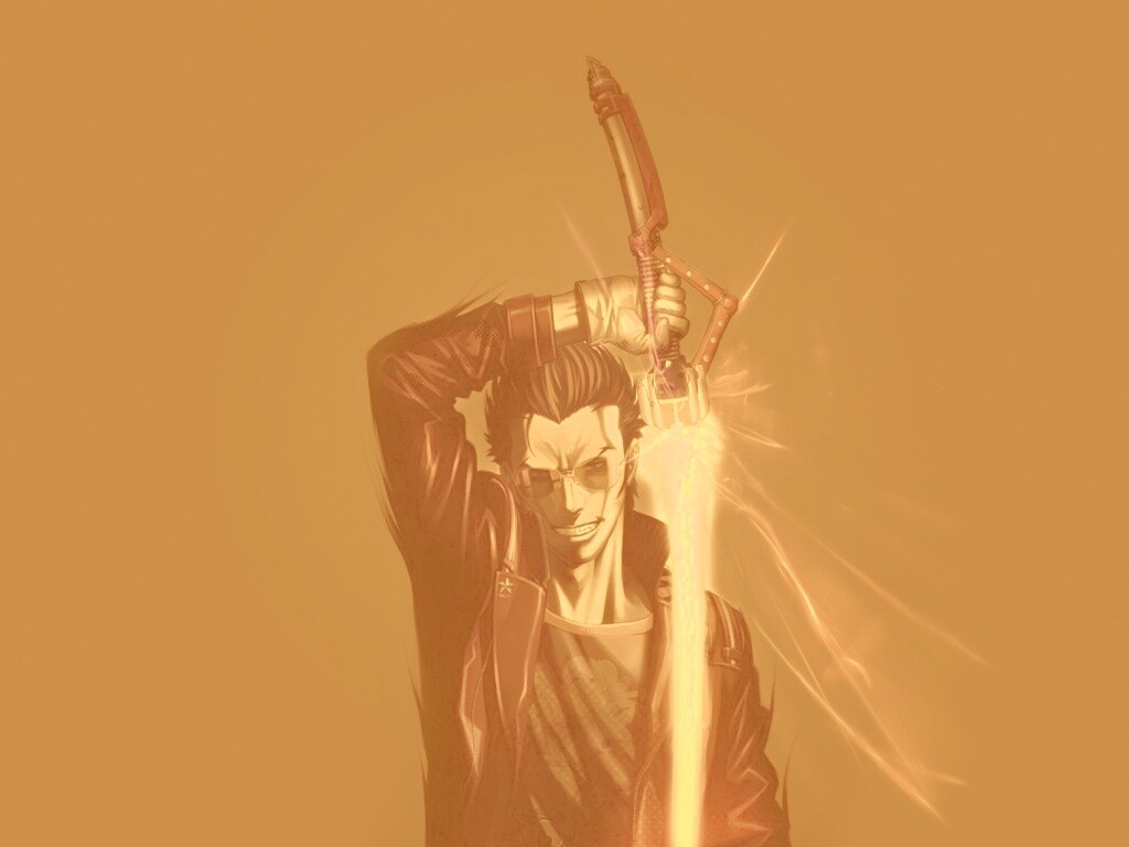 Мужик с зверским световым мечом обои