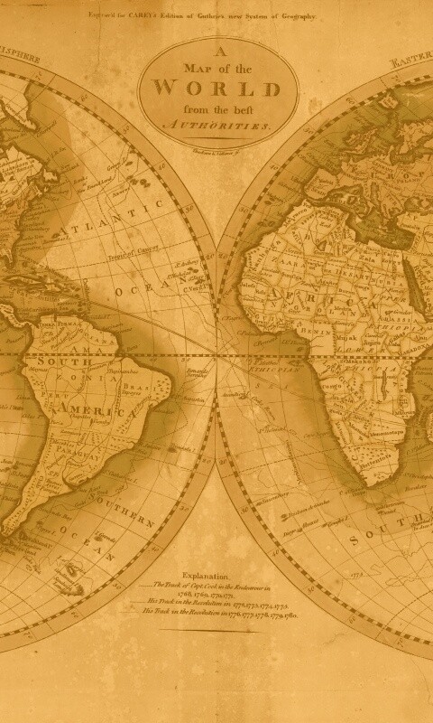 Старинная карта мира обои