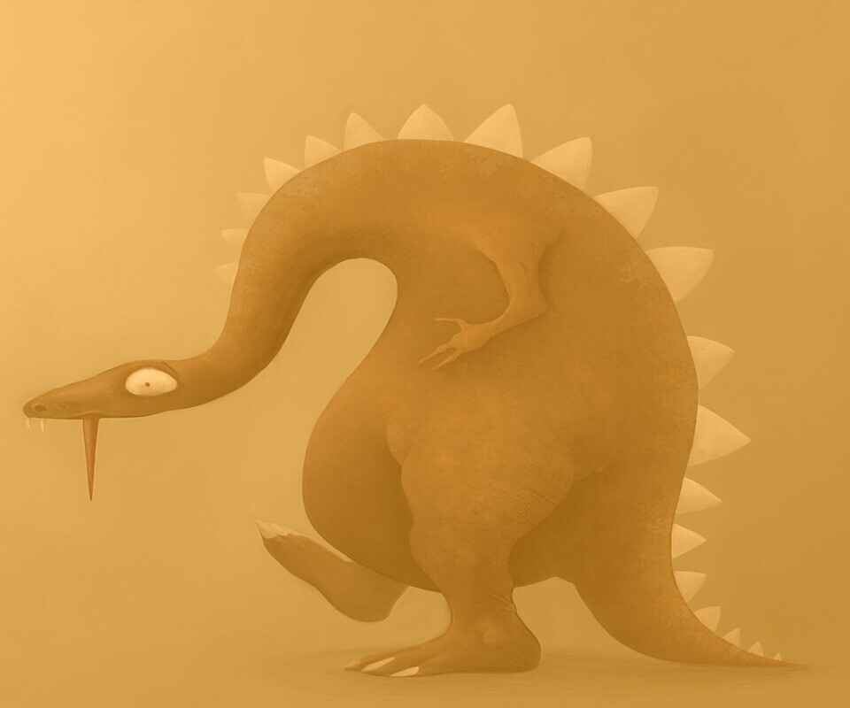 Рисованый динозавр обои