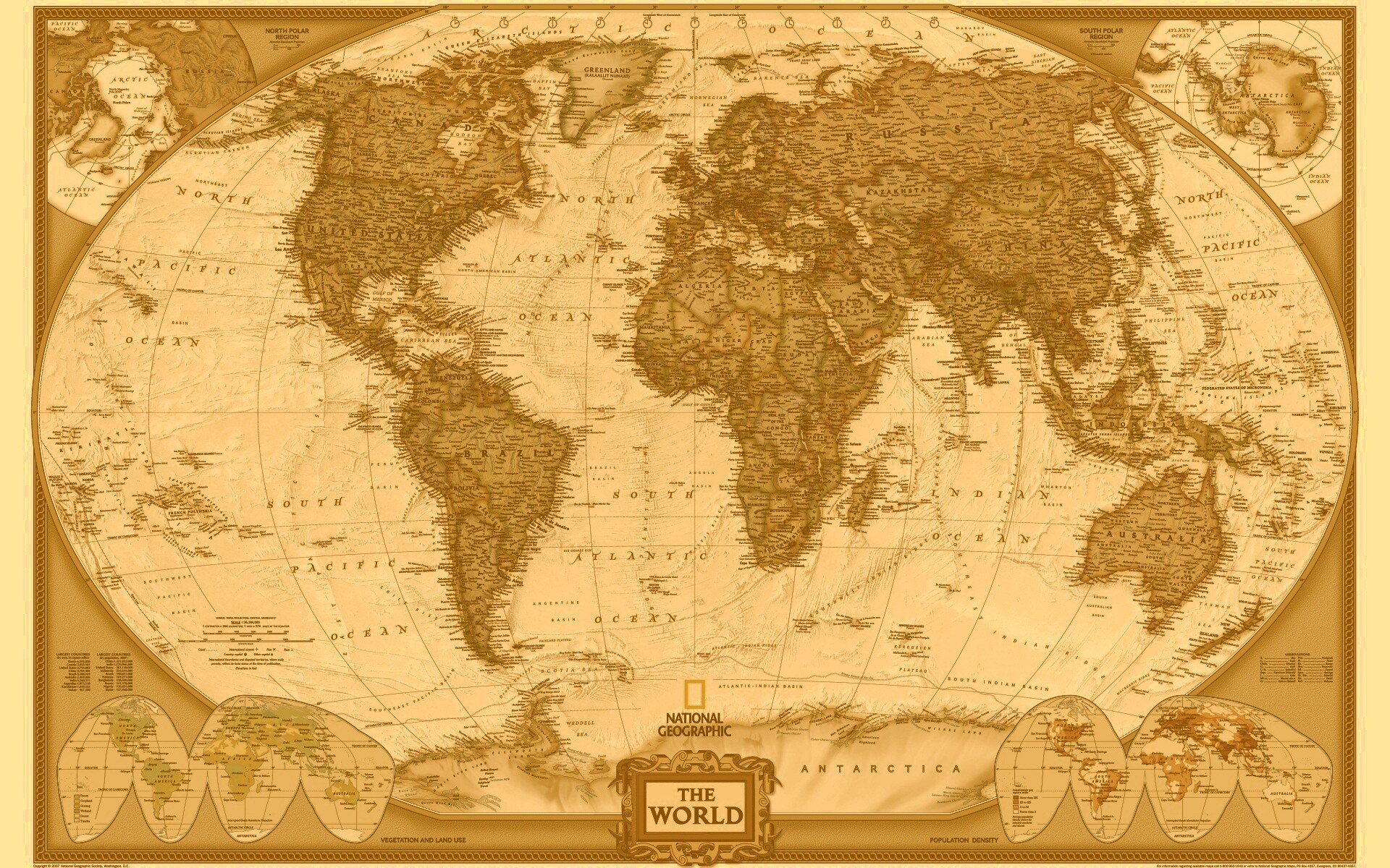 Карта мира от National Geografic обои