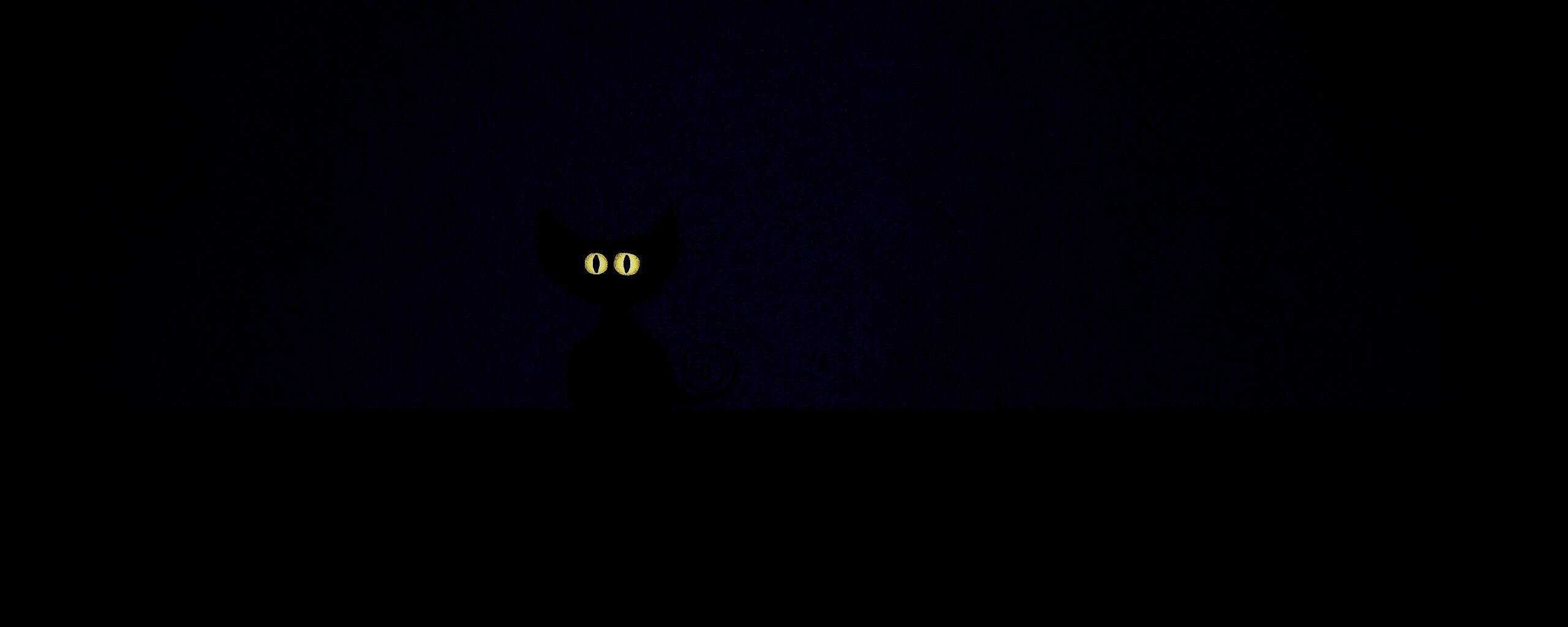 Чёрный кот в ночи обои
