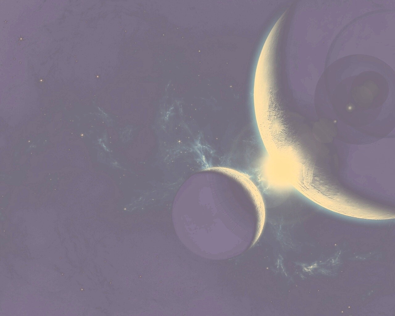 Планета и спутник обои