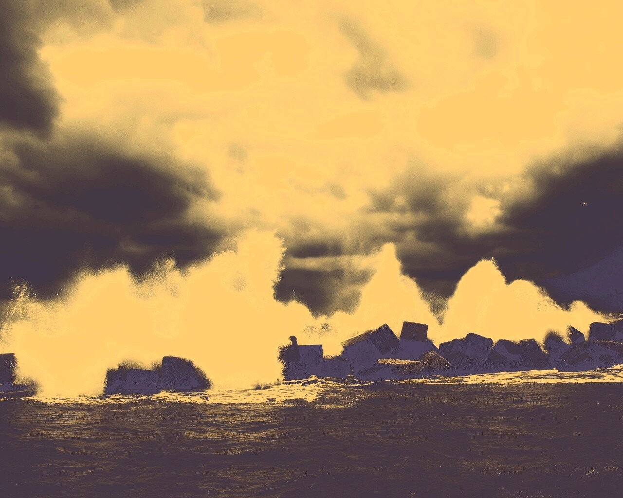 Буря в океане обои