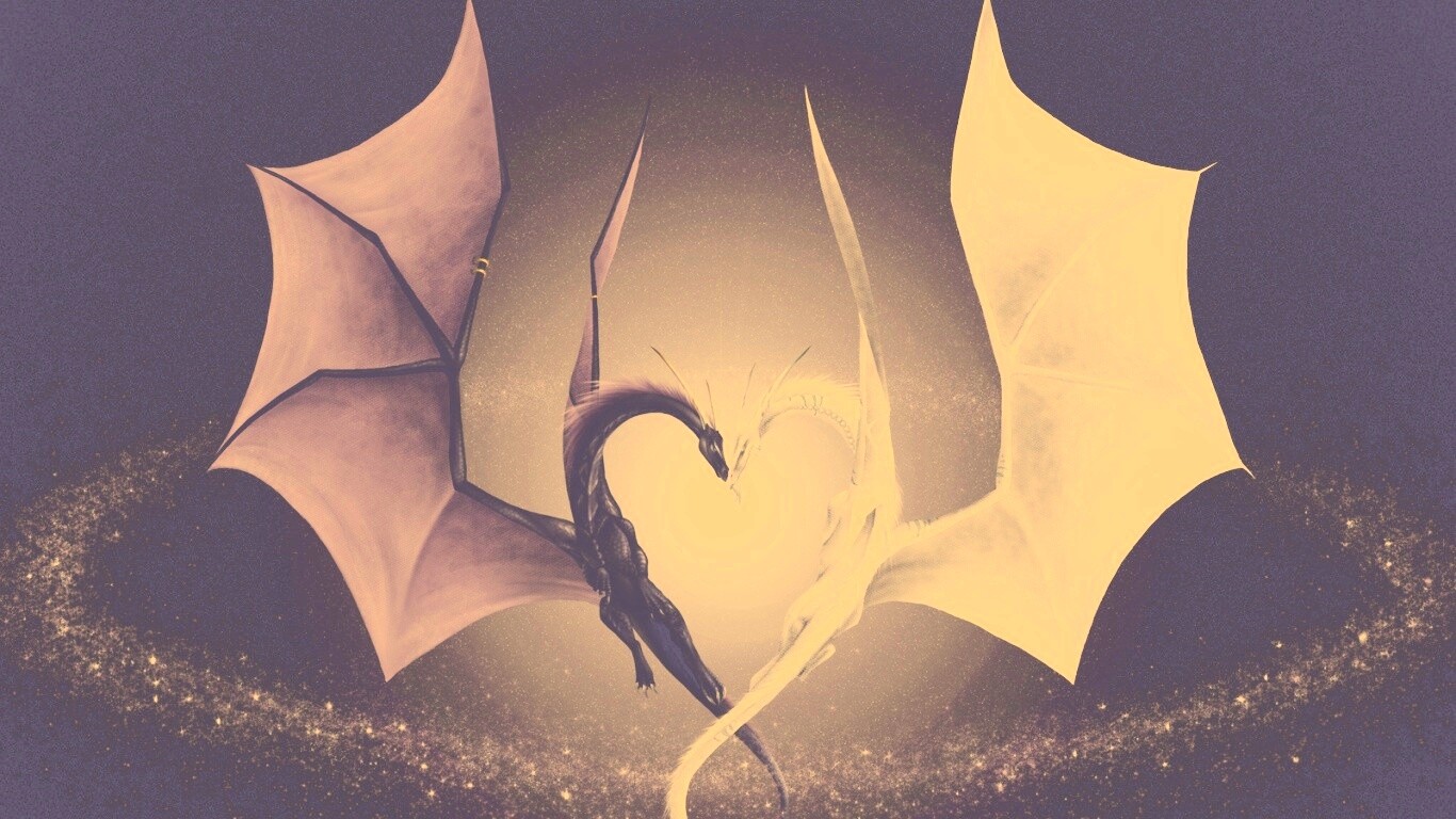 Влюбленные драконы обои