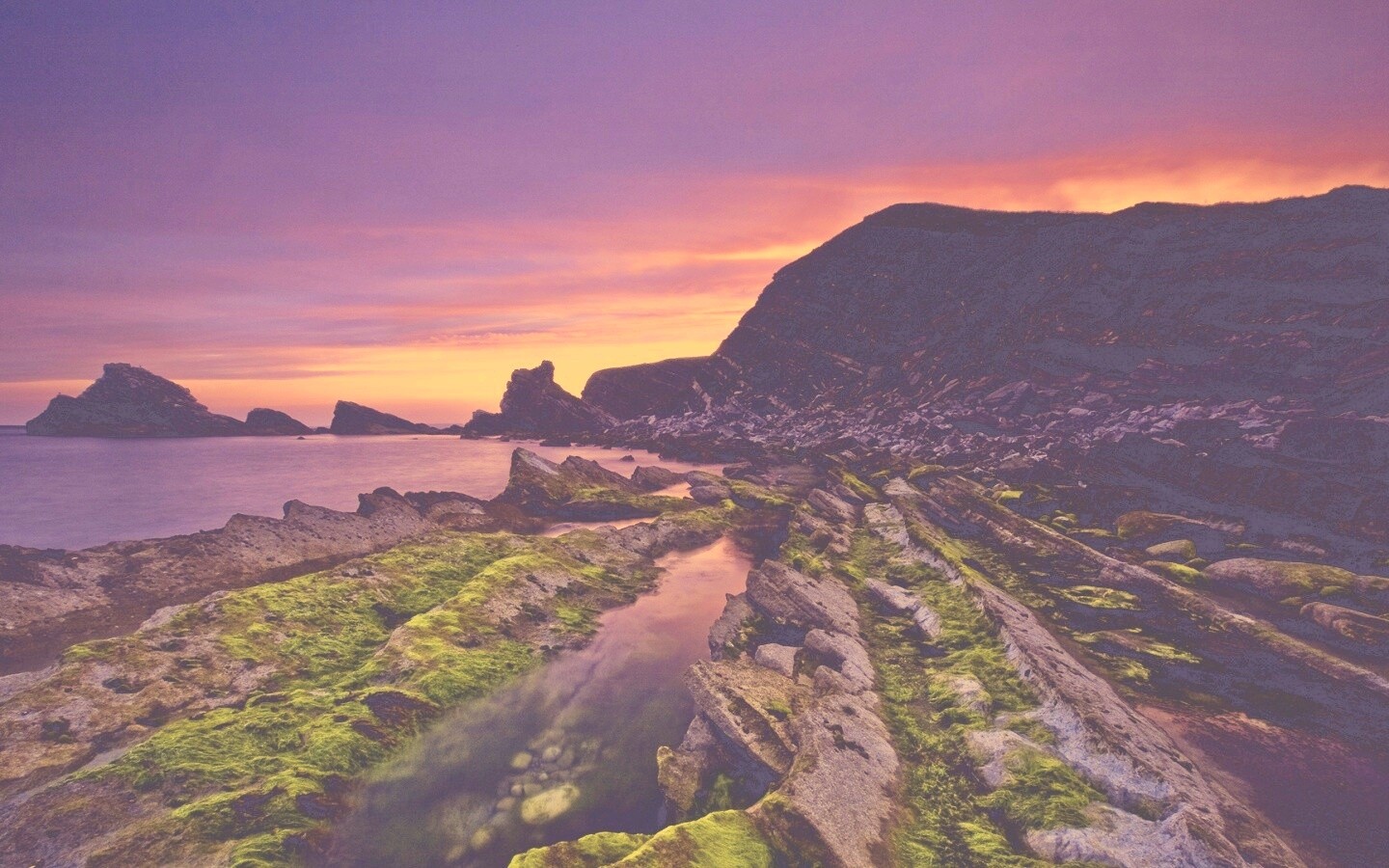 Скалистый берег обои