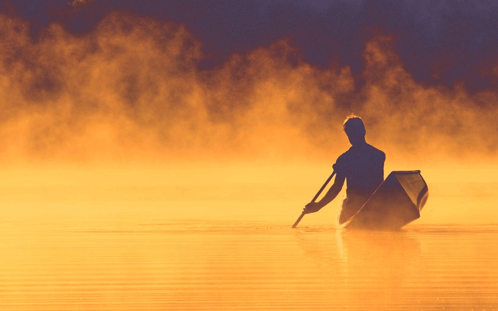 Один в лодке обои