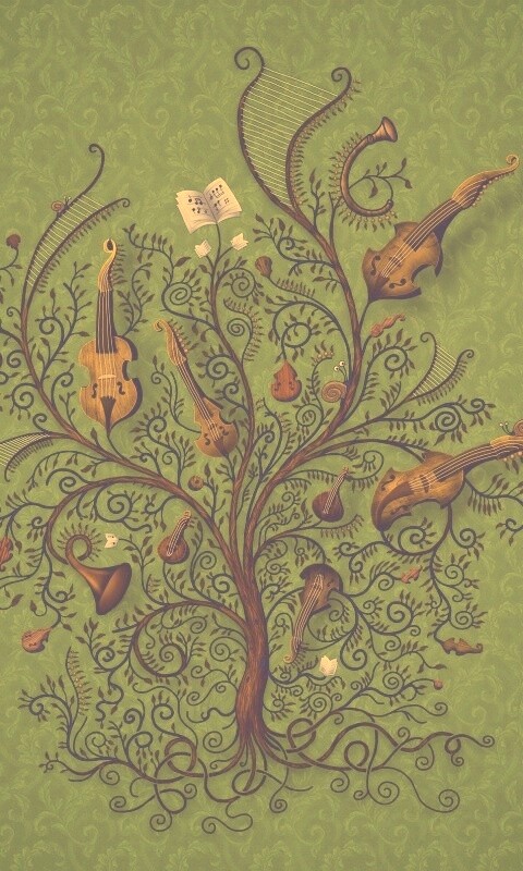 Музыкальное дерево обои