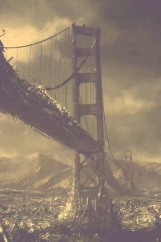 Постапокалиптические Золотые Ворота обои