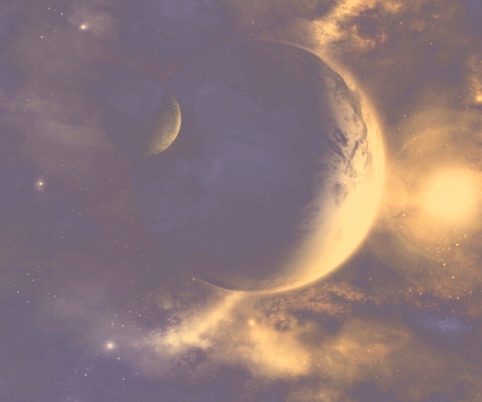 Планета с одним спутником обои