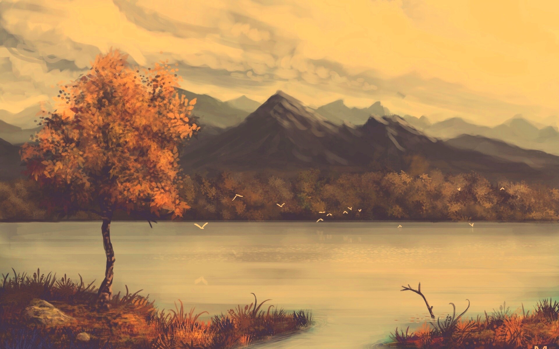 Осень в предгорье обои