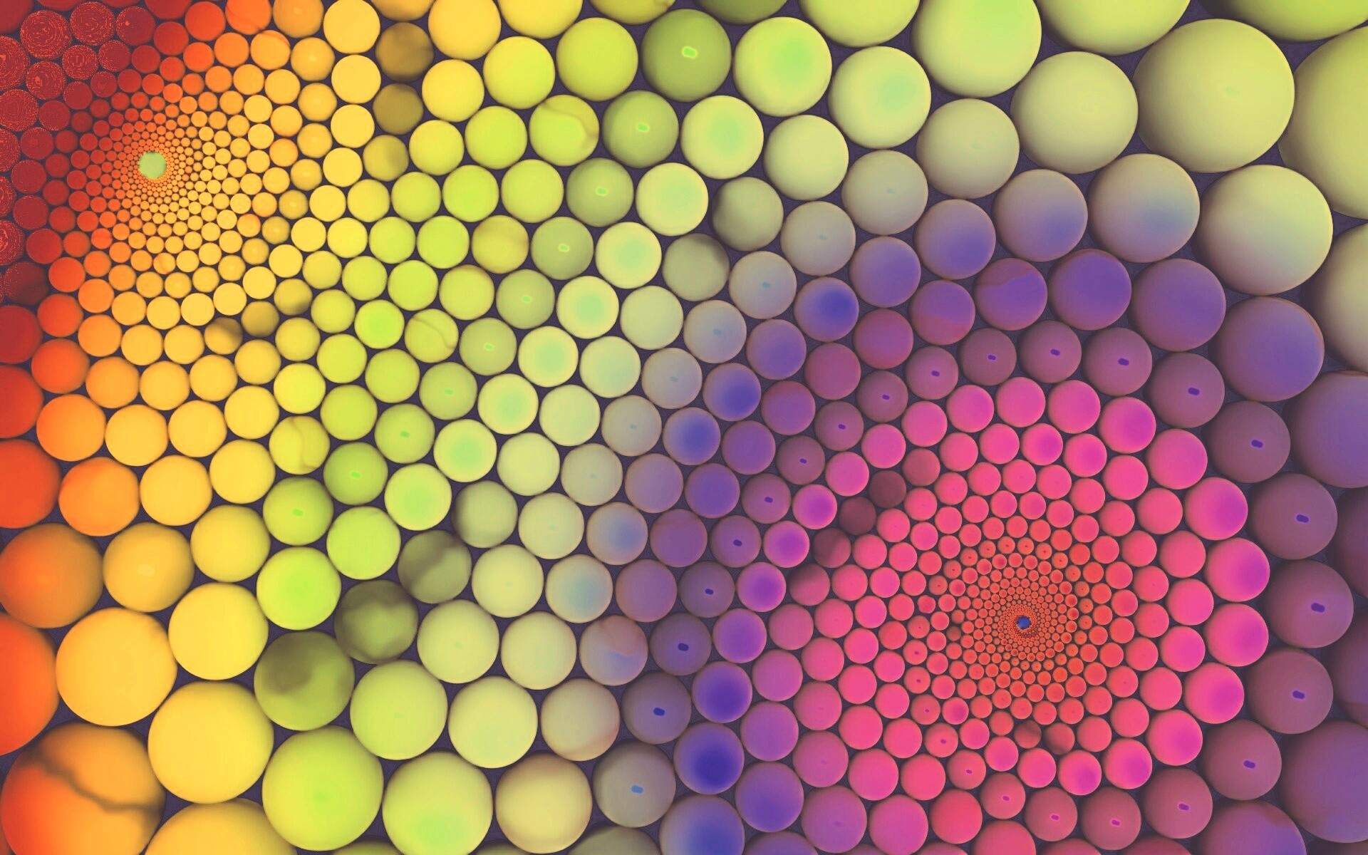 Радужные спирали из шариков обои