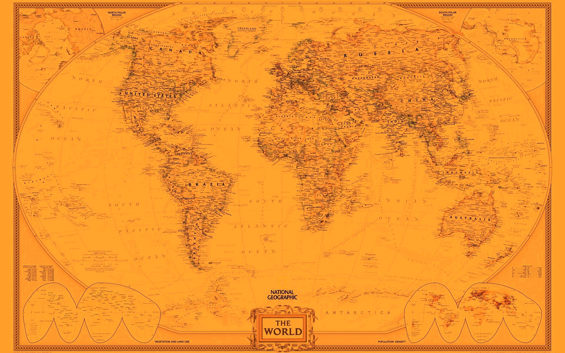 Карта мира от National Geografic обои