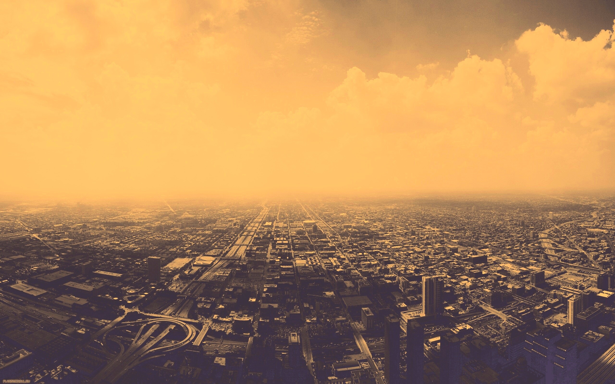 Город: вид сверху обои