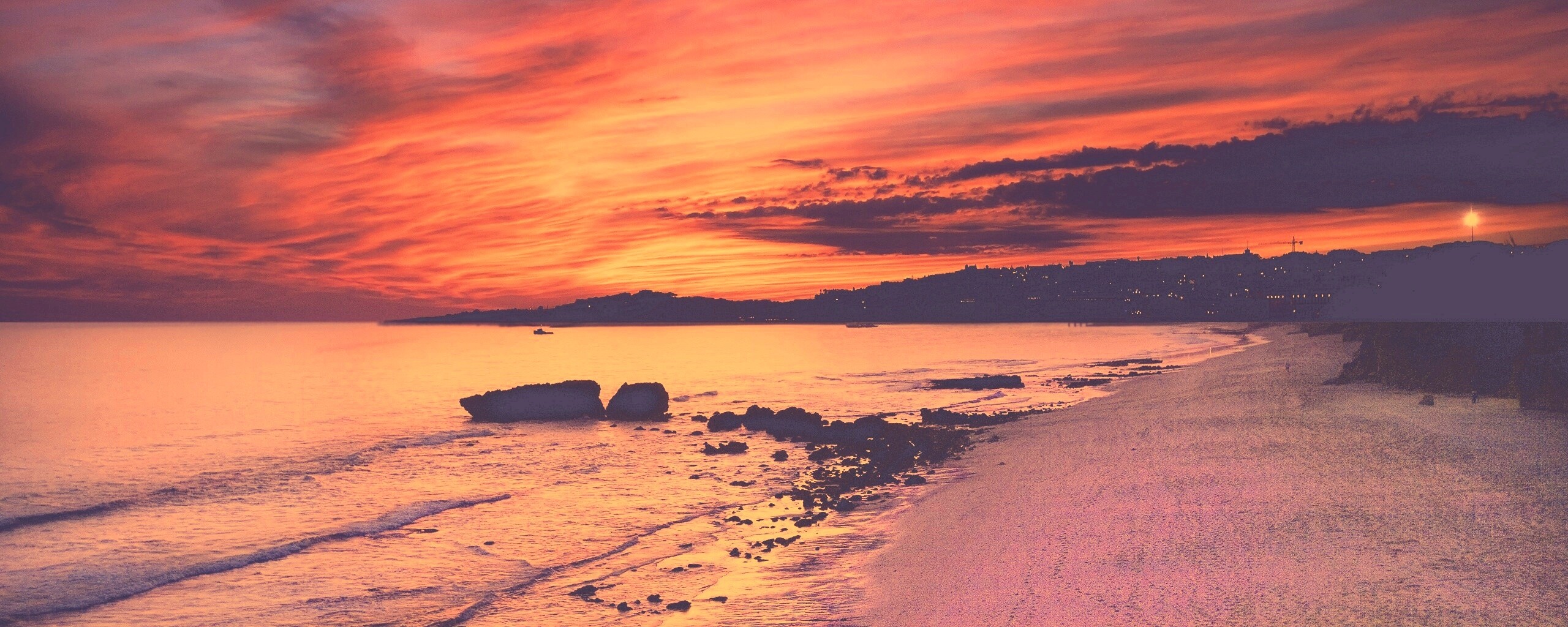 Бесподобный закат на море обои