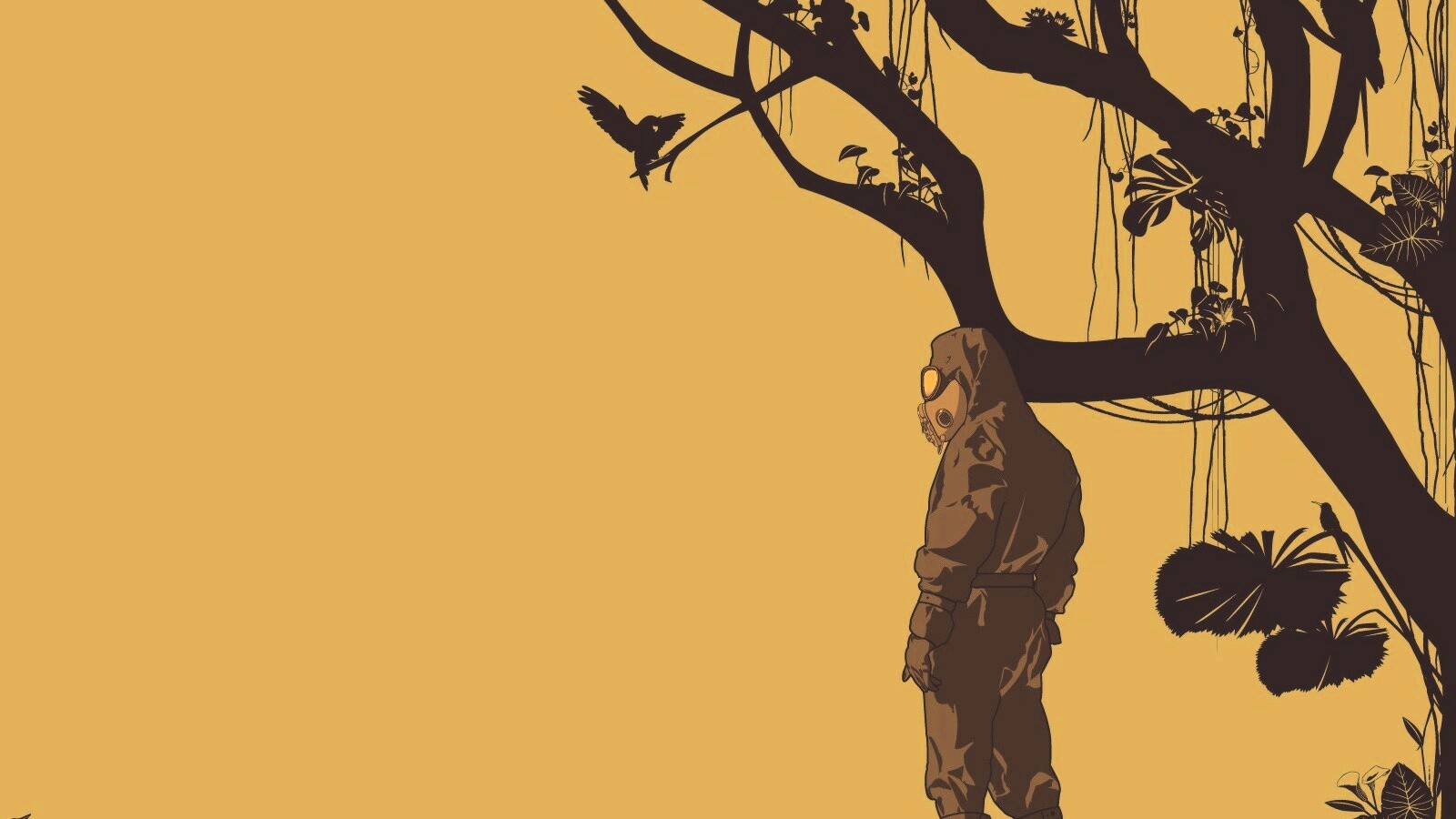 Человек в защитном костюме обои