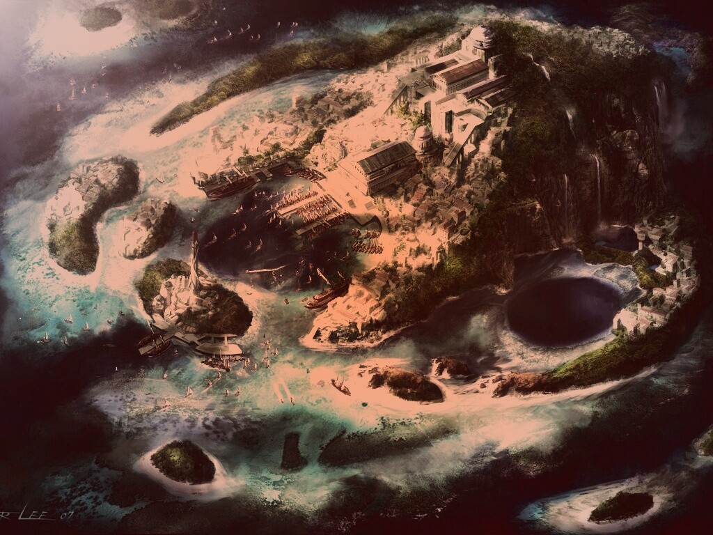 Город на острове обои