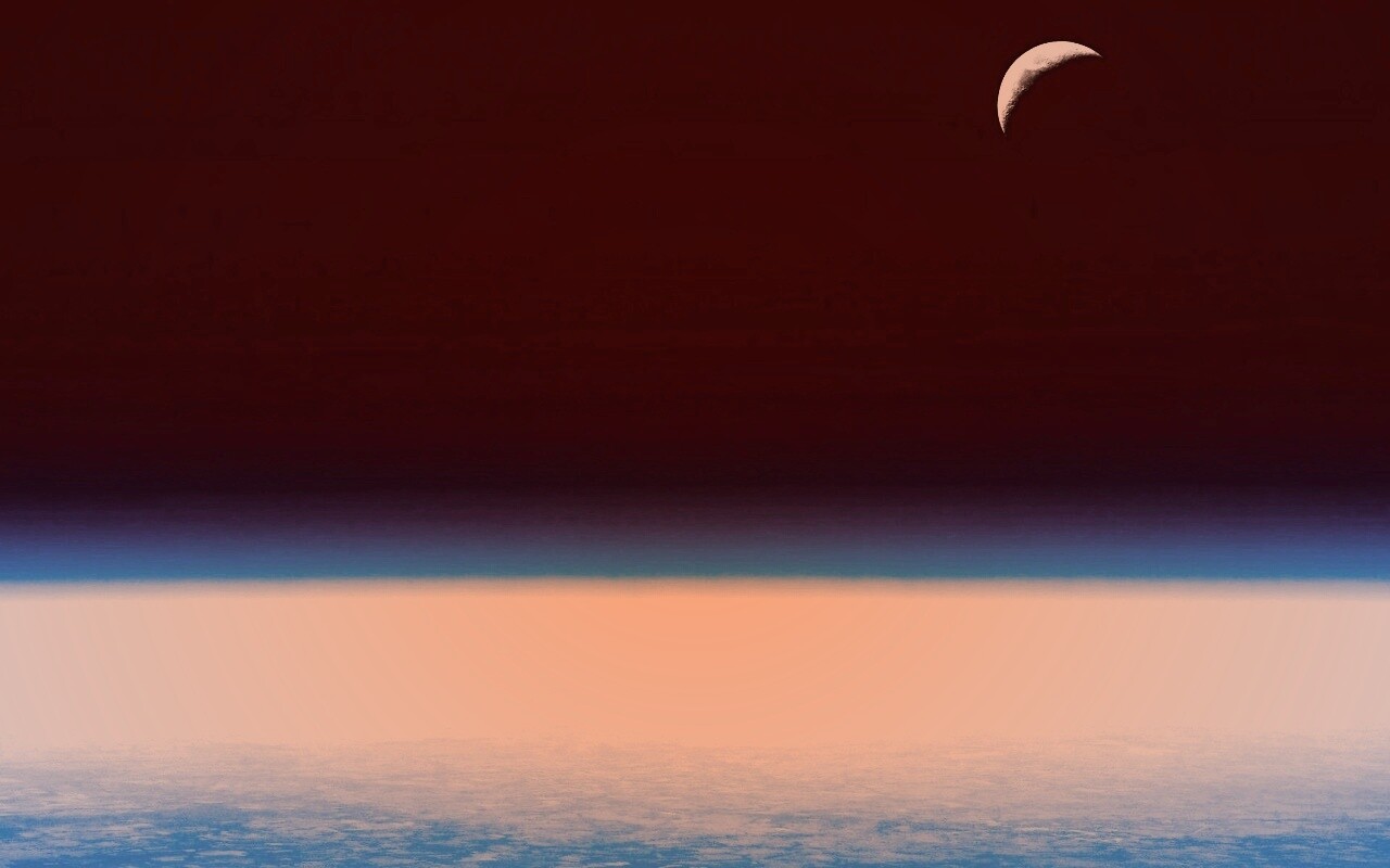 Луна над горизонтом обои