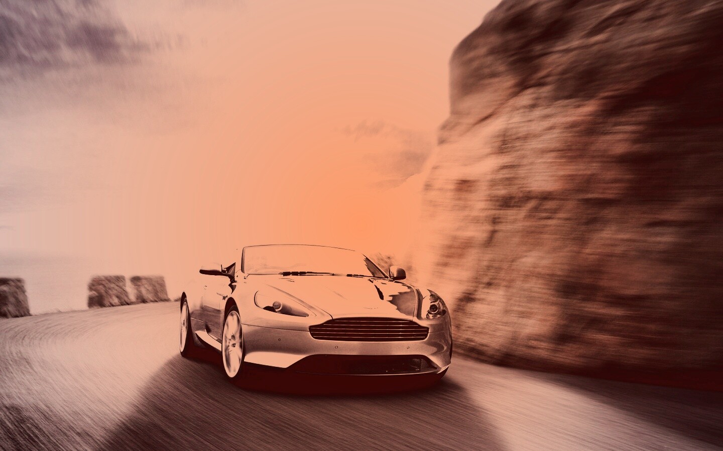 Aston Martin на повороте обои