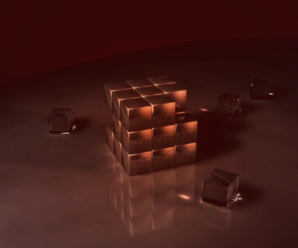 Стеклянный кубик рубика обои