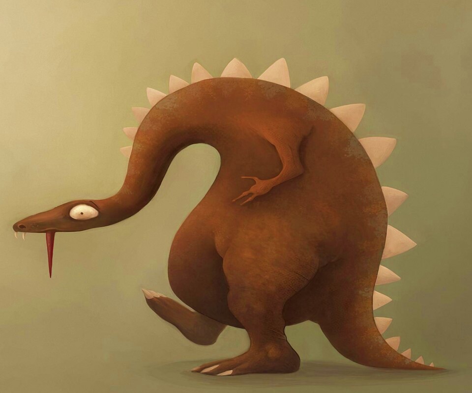 Рисованый динозавр обои